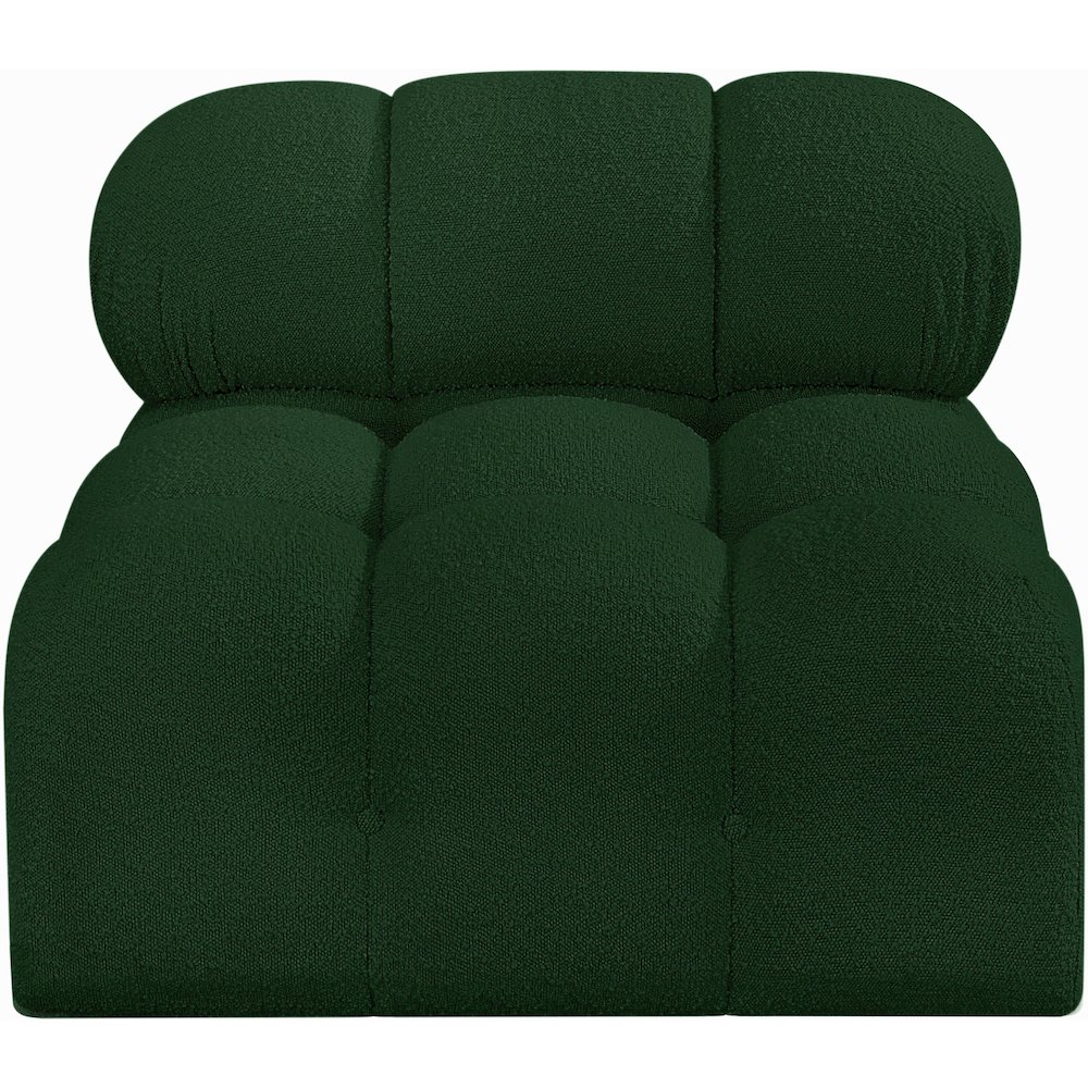 Ames Green Boucle Fabric Armless. Picture 3