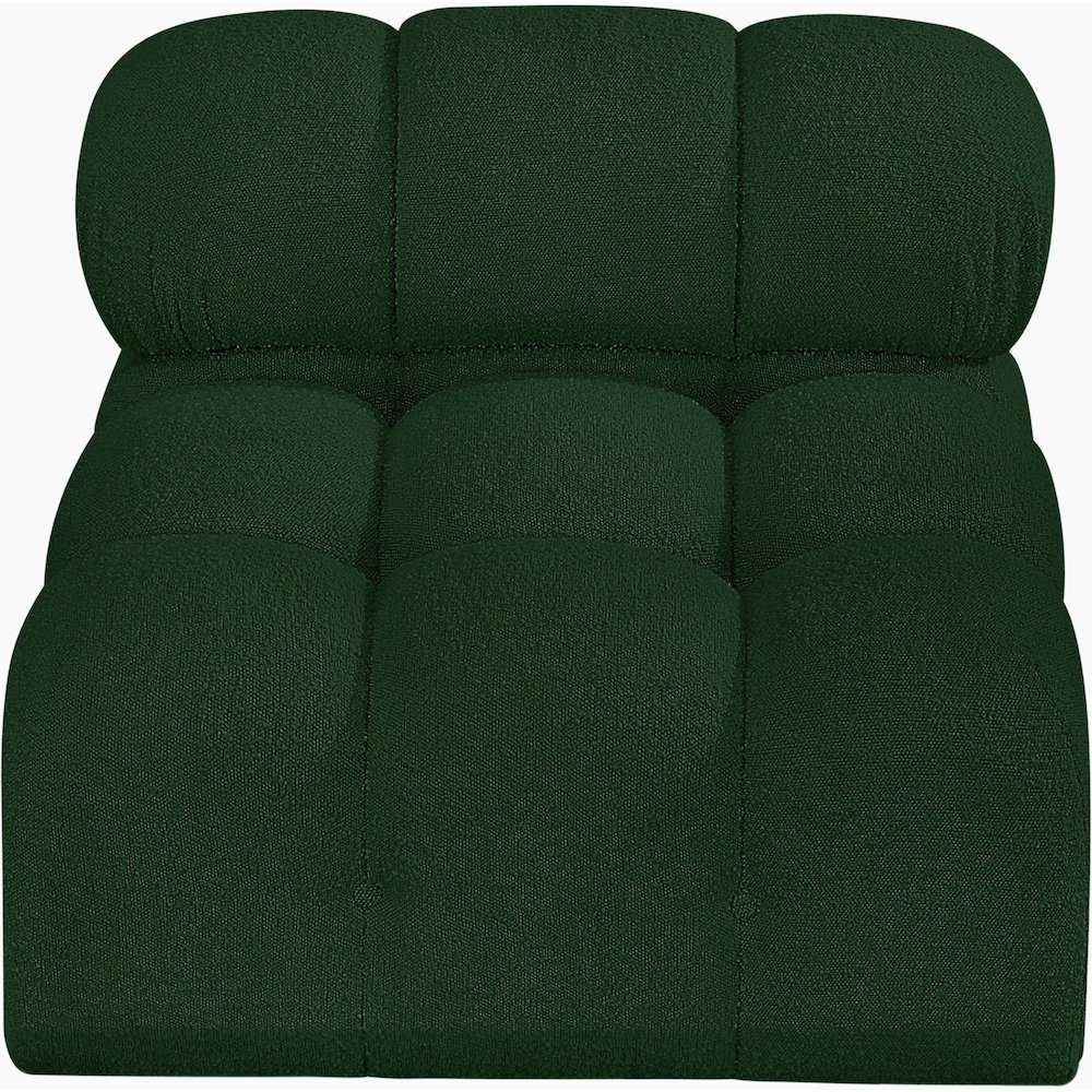 Ames Green Boucle Fabric Armless. Picture 4