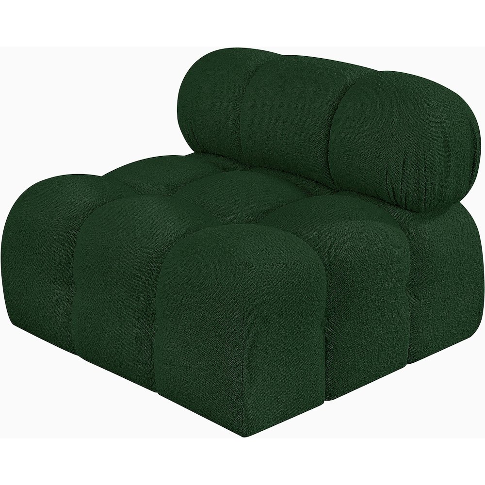 Ames Green Boucle Fabric Armless. Picture 5