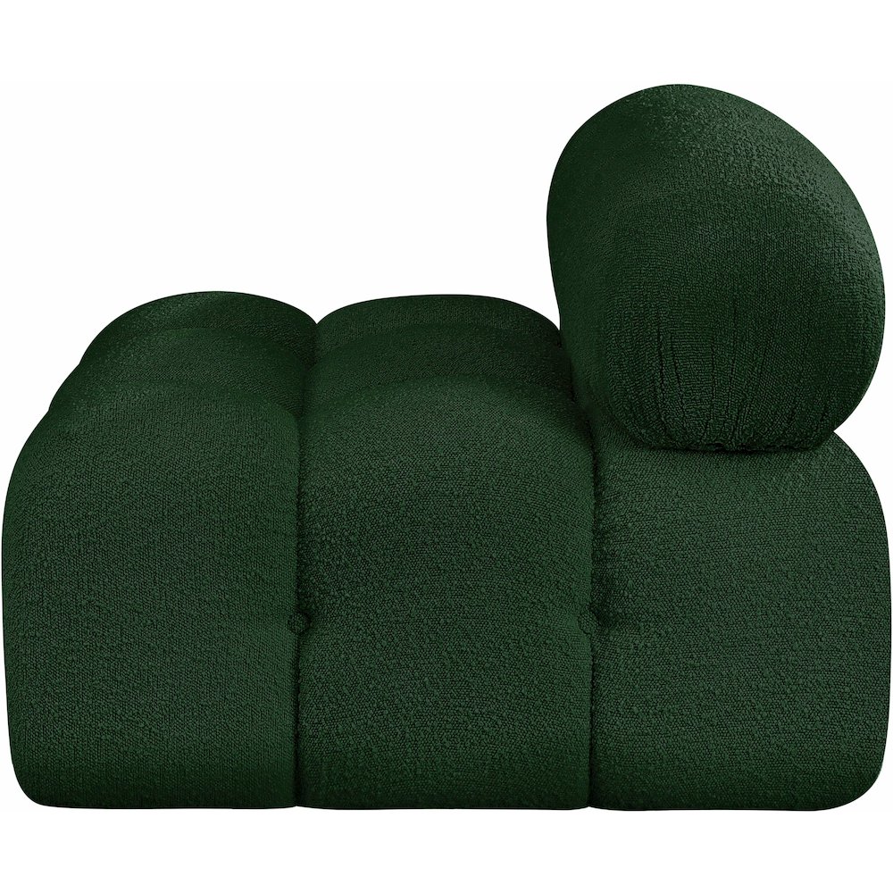 Ames Green Boucle Fabric Armless. Picture 6