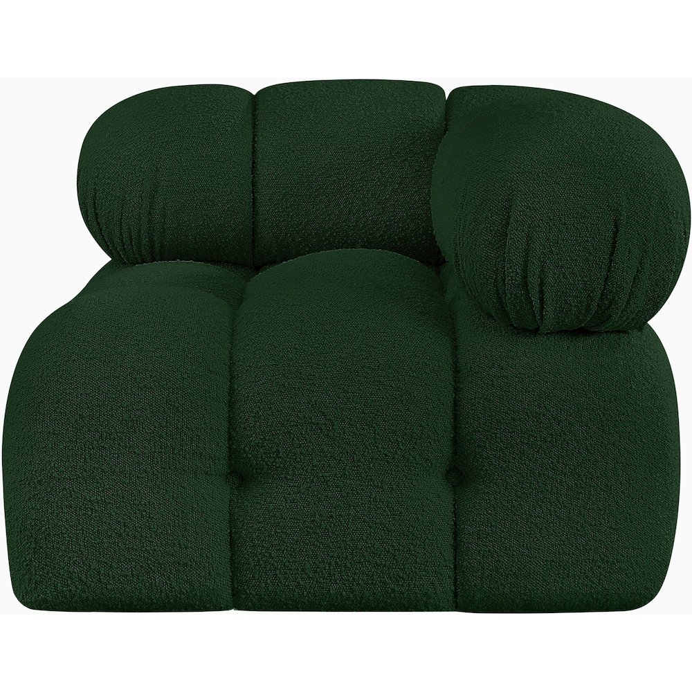 Ames Green Boucle Fabric Corner. Picture 6