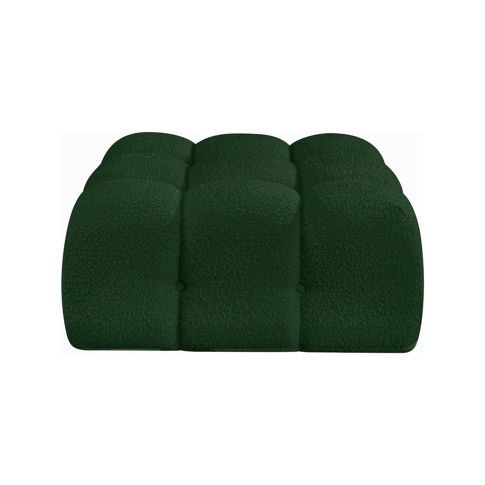 Ames Green Boucle Fabric Ottoman. Picture 2