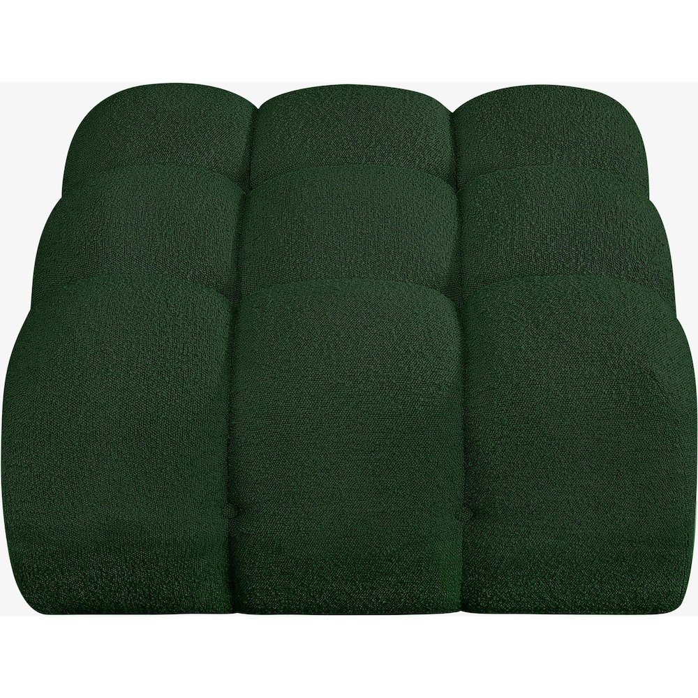 Ames Green Boucle Fabric Ottoman. Picture 3