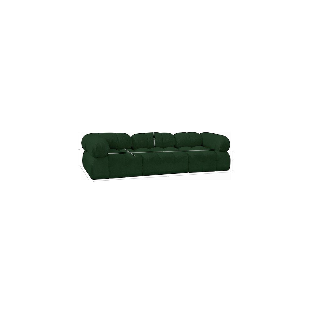 Ames Green Boucle Fabric Modular Sofa. Picture 10