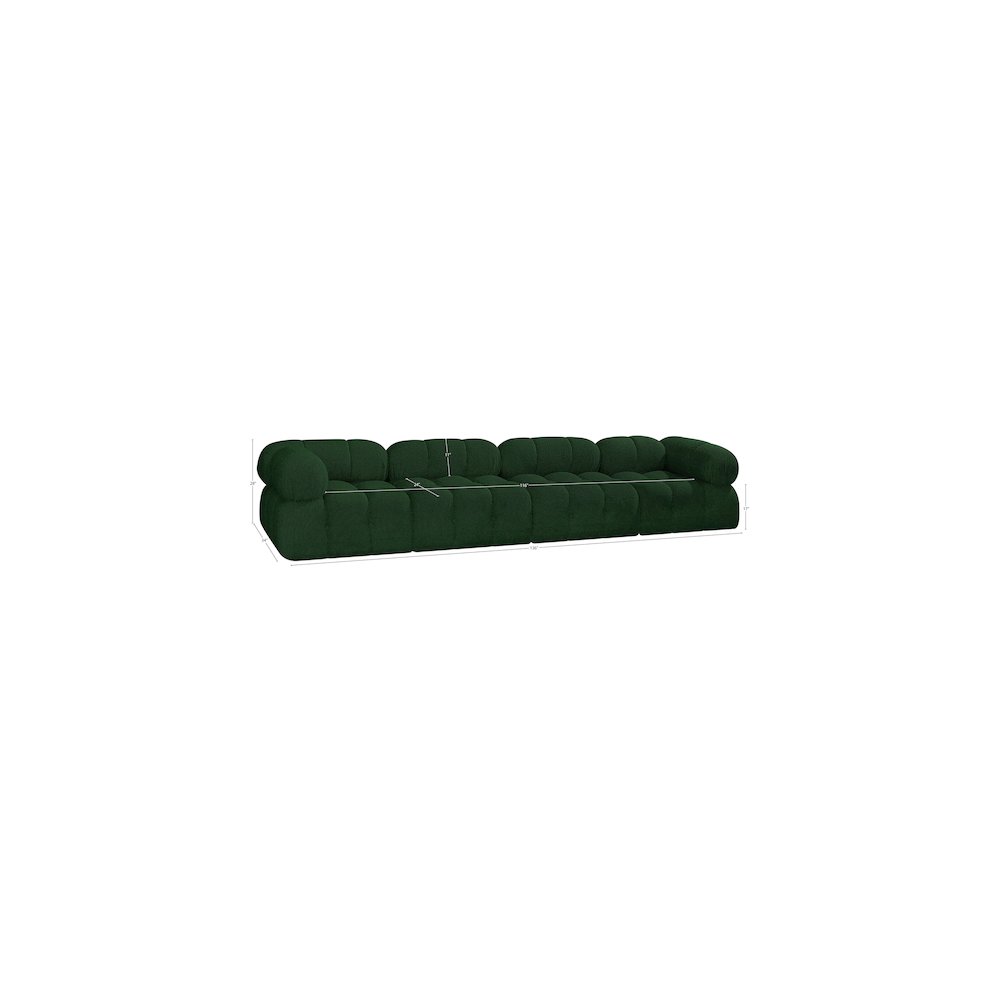 Ames Green Boucle Fabric Modular Sofa. Picture 10