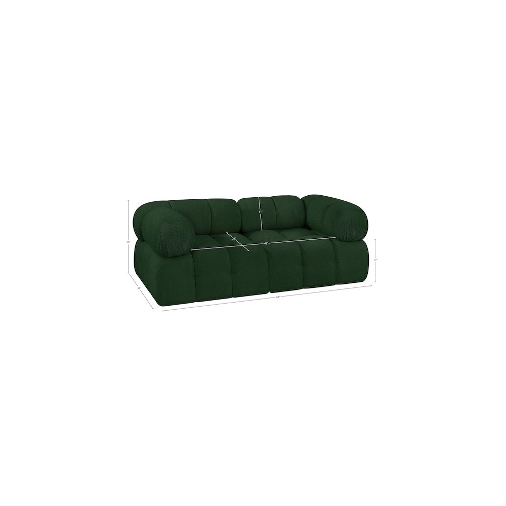 Ames Green Boucle Fabric Modular Sofa. Picture 9