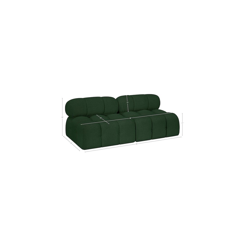 Ames Green Boucle Fabric Modular Sofa. Picture 8