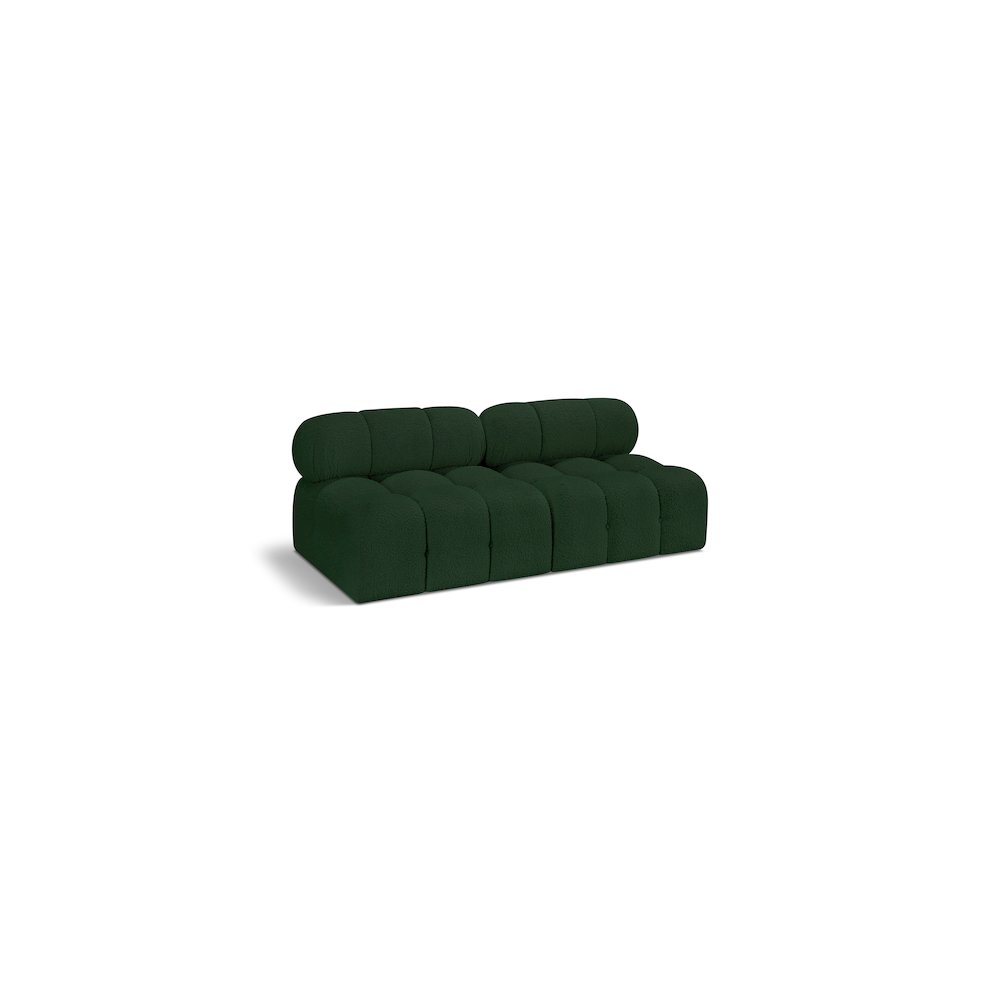 Ames Green Boucle Fabric Modular Sofa. Picture 1