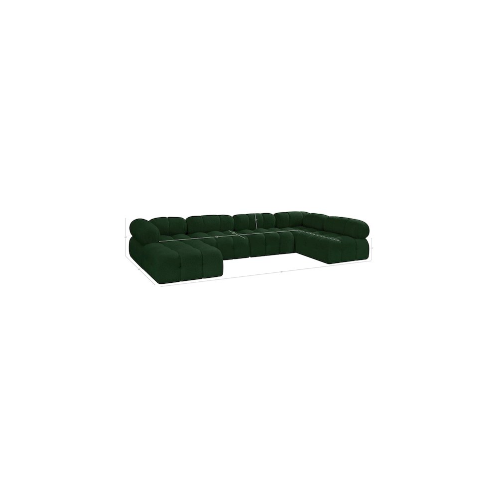 Ames Green Boucle Fabric Modular Sectional. Picture 15