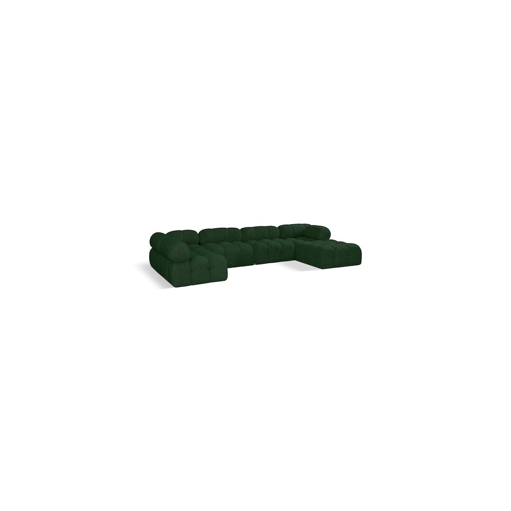 Ames Green Boucle Fabric Modular Sectional. Picture 1