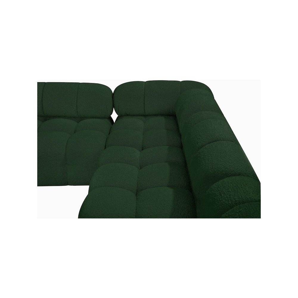 Ames Green Boucle Fabric Modular Sectional. Picture 13