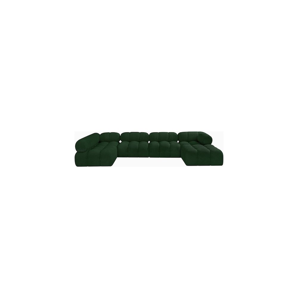 Ames Green Boucle Fabric Modular Sectional. Picture 3