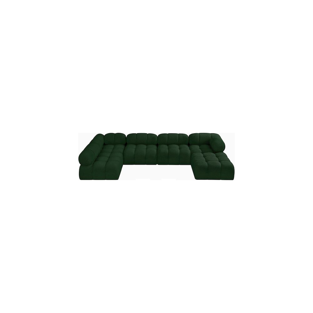 Ames Green Boucle Fabric Modular Sectional. Picture 4