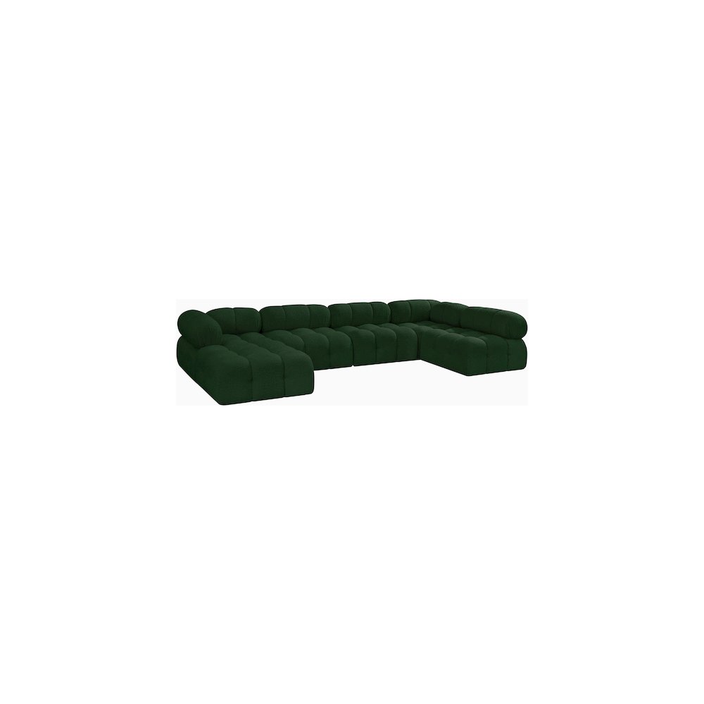 Ames Green Boucle Fabric Modular Sectional. Picture 5