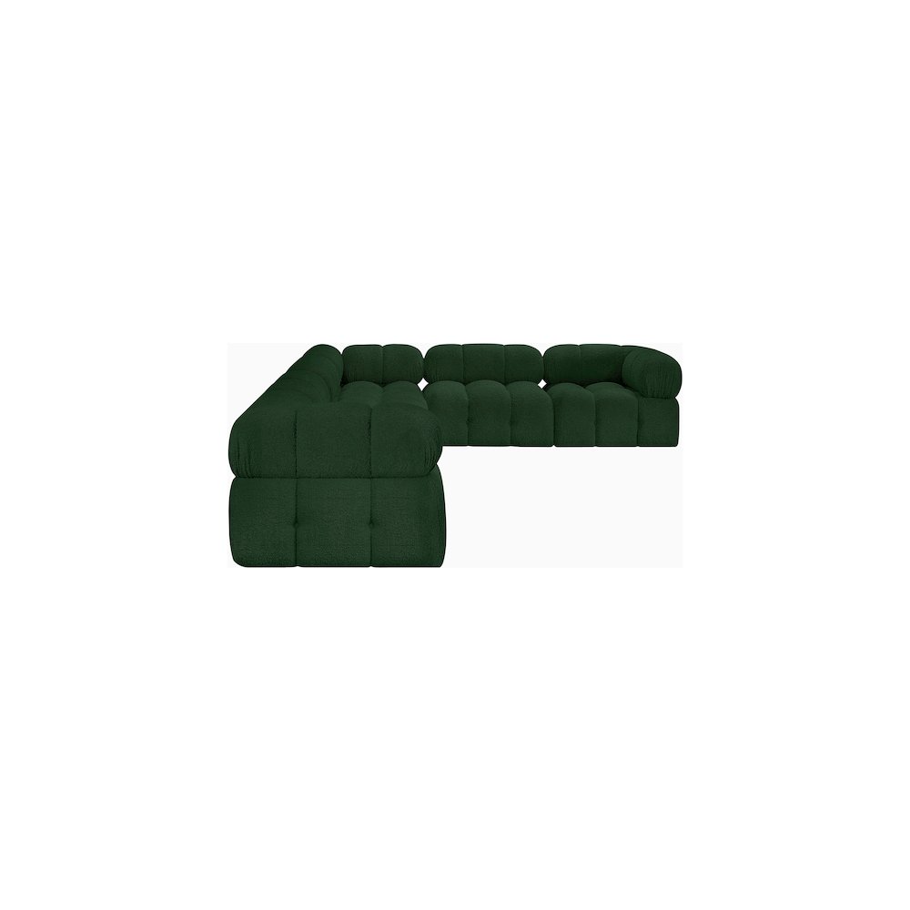 Ames Green Boucle Fabric Modular Sectional. Picture 6