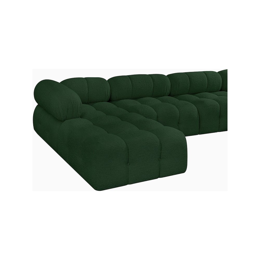 Ames Green Boucle Fabric Modular Sectional. Picture 6