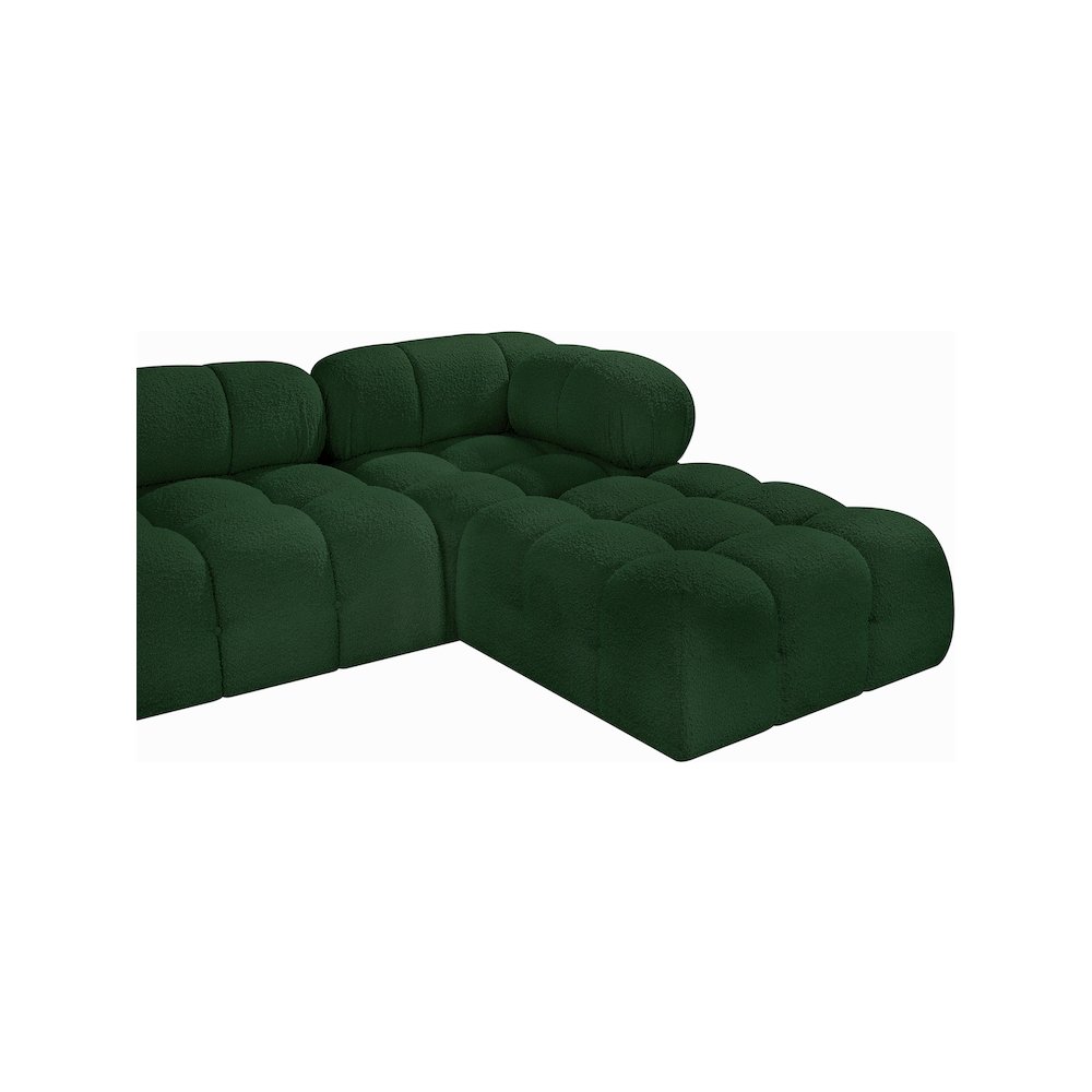 Ames Green Boucle Fabric Modular Sectional. Picture 7