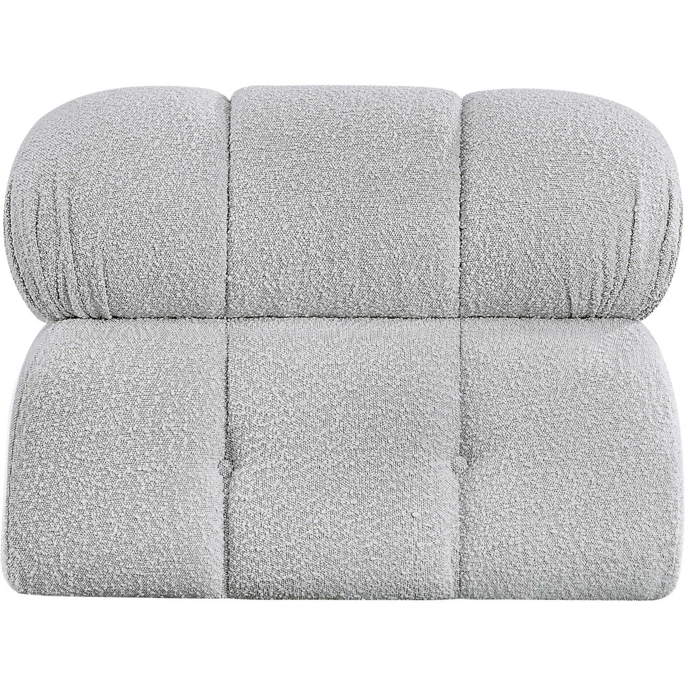 Ames Grey Boucle Fabric Armless. Picture 2