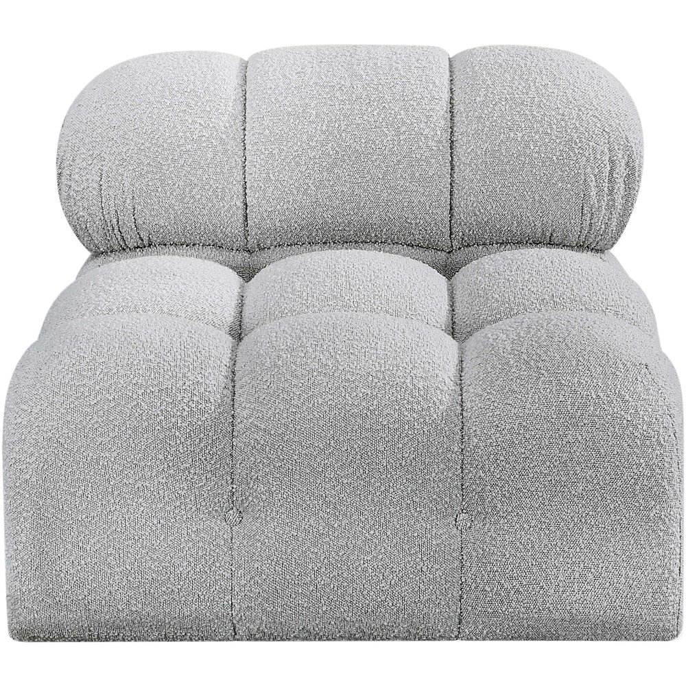 Ames Grey Boucle Fabric Armless. Picture 3