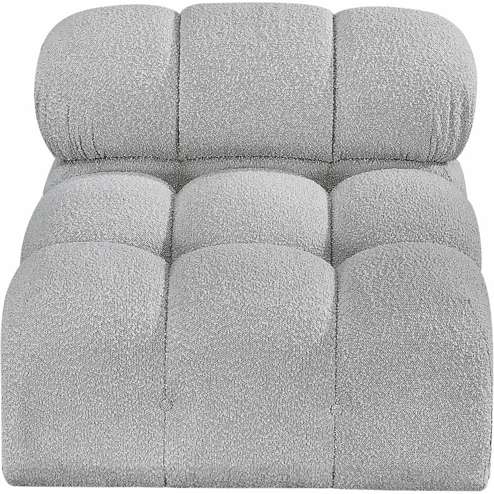 Ames Grey Boucle Fabric Armless. Picture 4