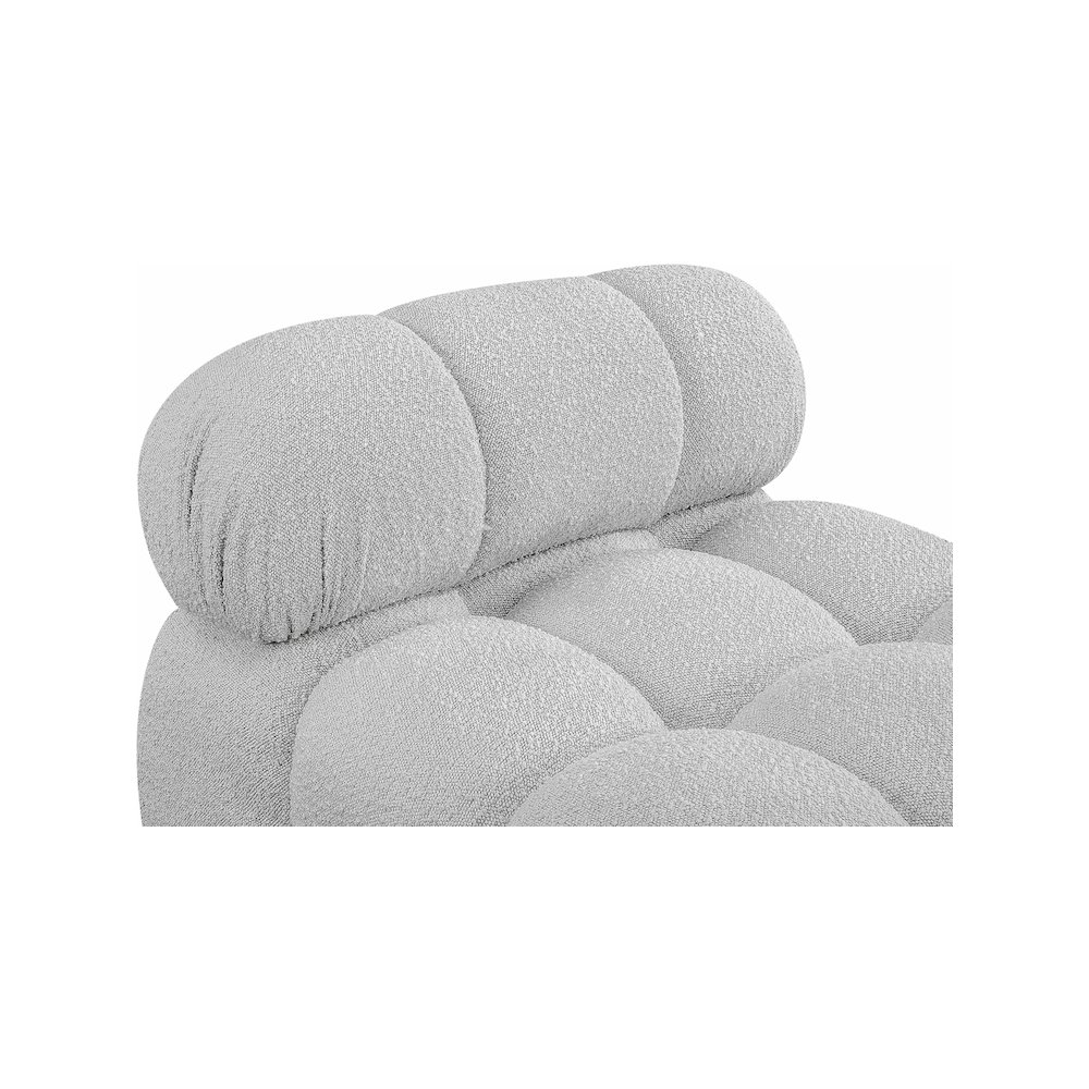 Ames Grey Boucle Fabric Armless. Picture 7