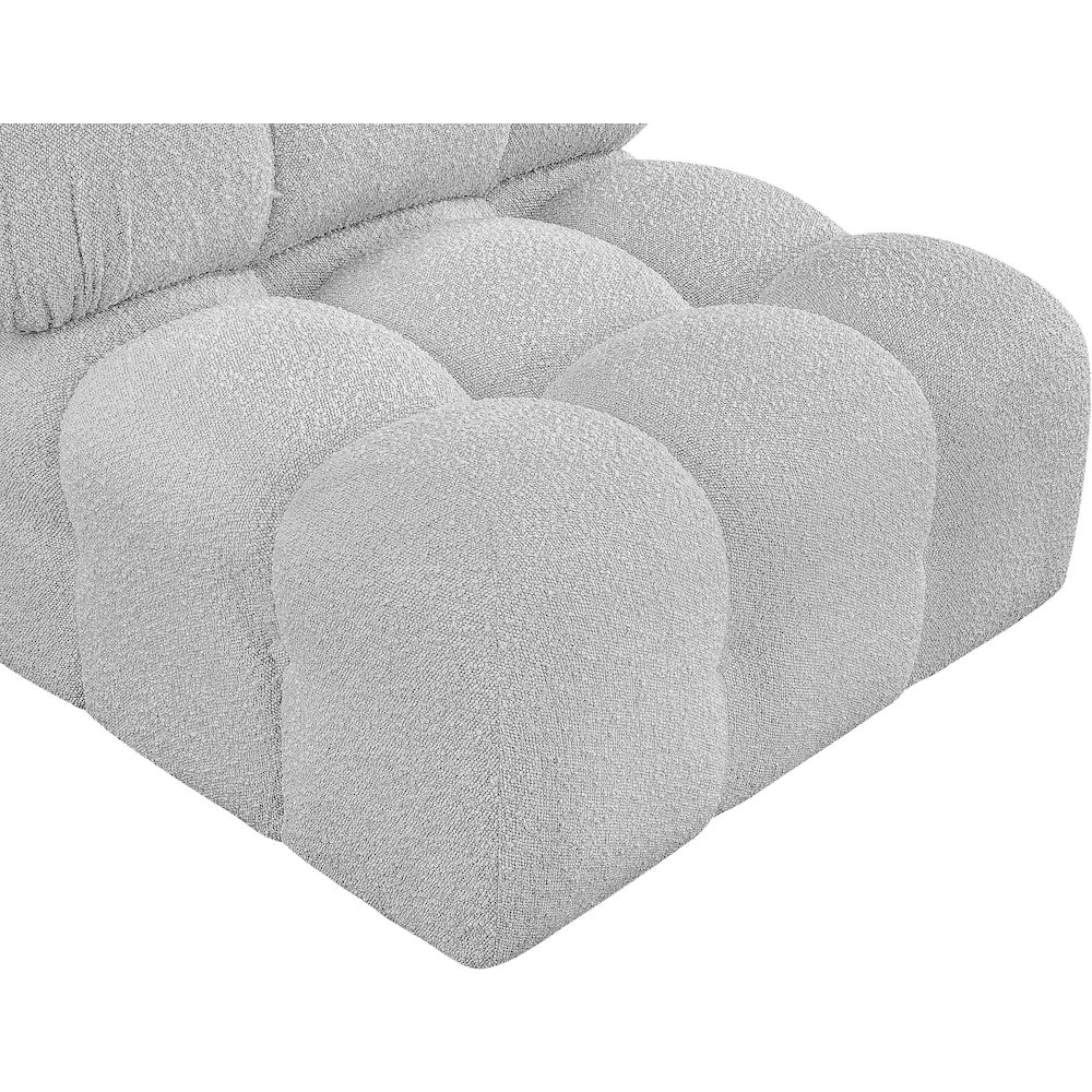 Ames Grey Boucle Fabric Armless. Picture 8