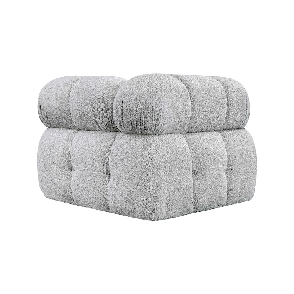 Ames Grey Boucle Fabric Corner. Picture 2