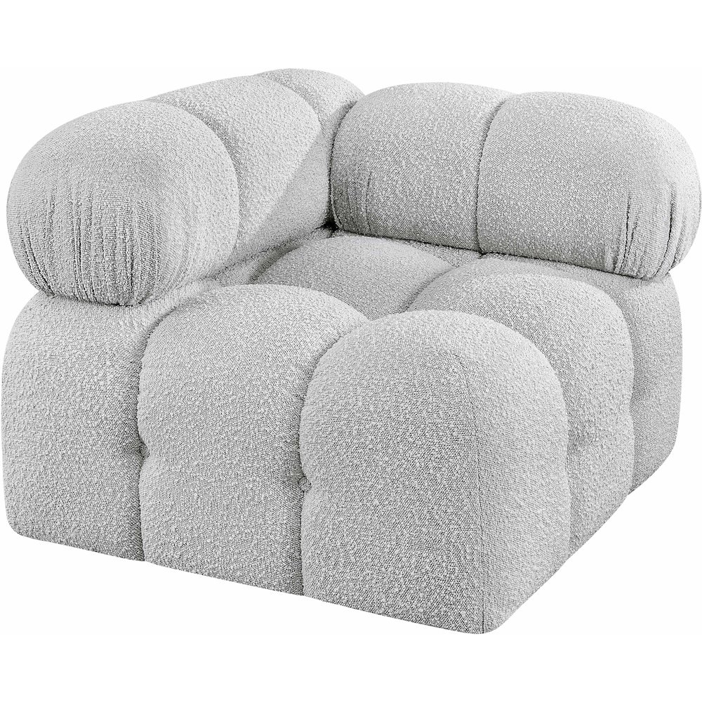 Ames Grey Boucle Fabric Corner. Picture 3