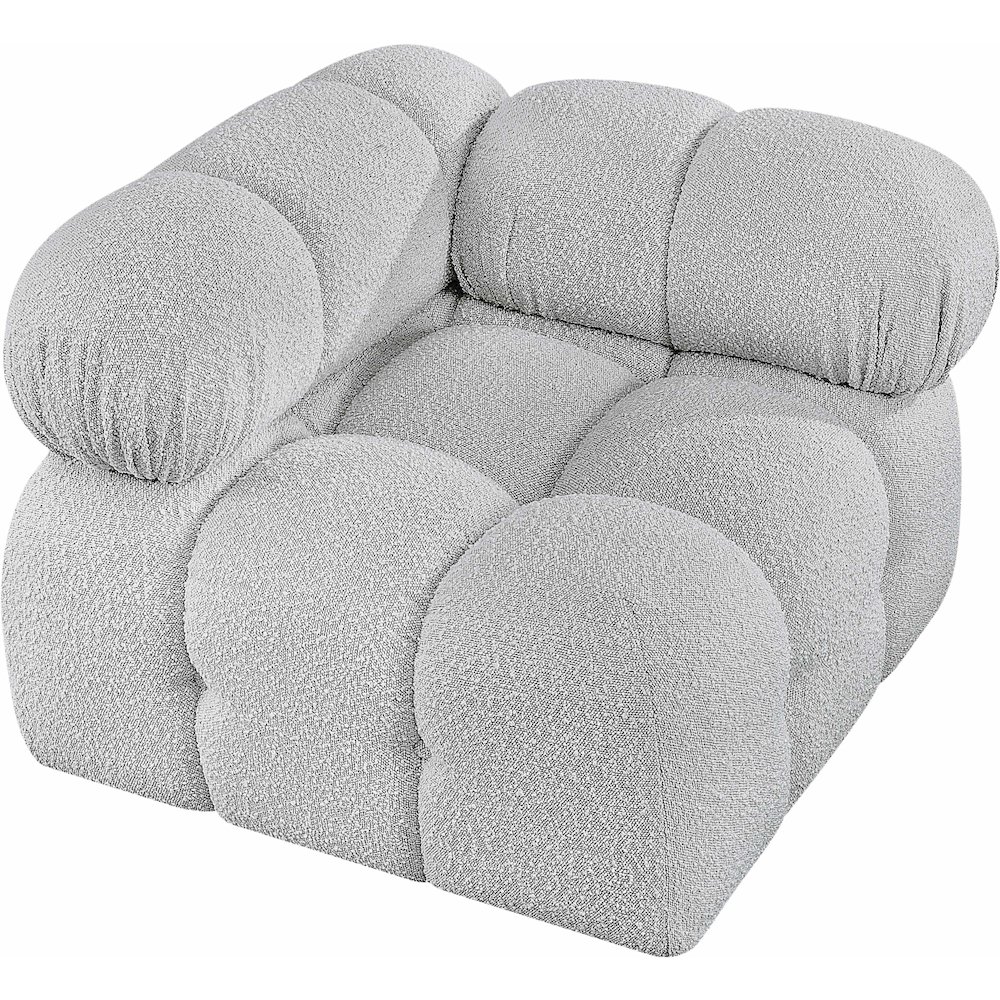 Ames Grey Boucle Fabric Corner. Picture 4