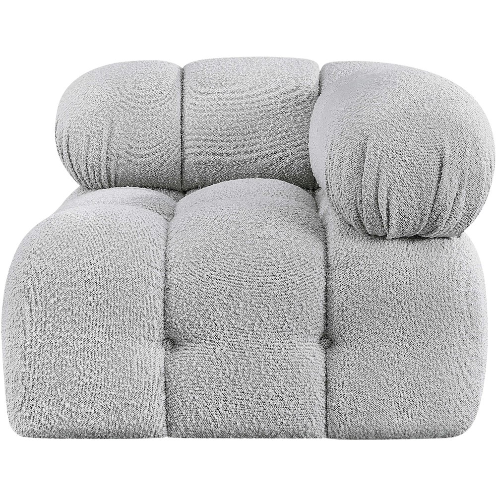 Ames Grey Boucle Fabric Corner. Picture 6