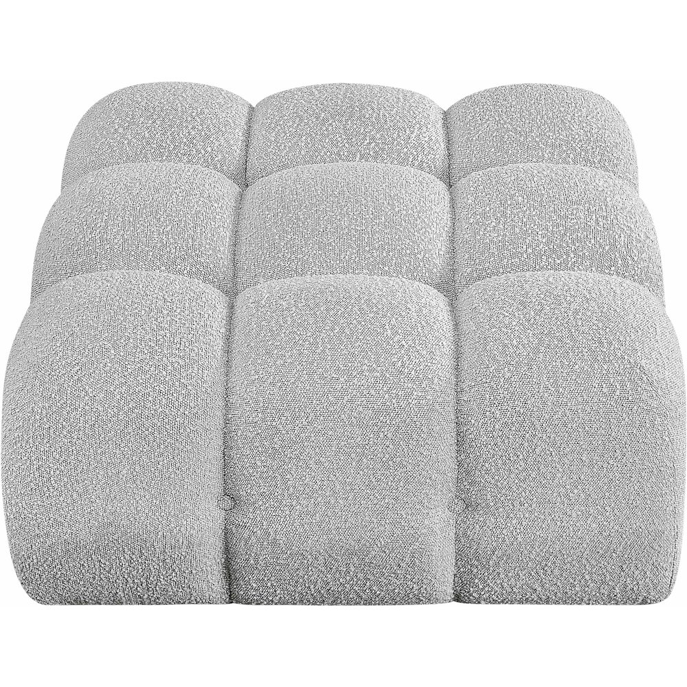 Ames Grey Boucle Fabric Ottoman. Picture 3