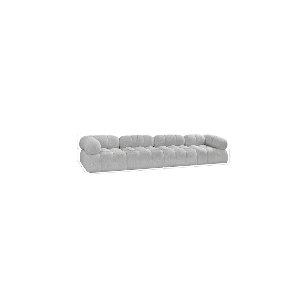 Ames Grey Boucle Fabric Modular Sofa. Picture 10