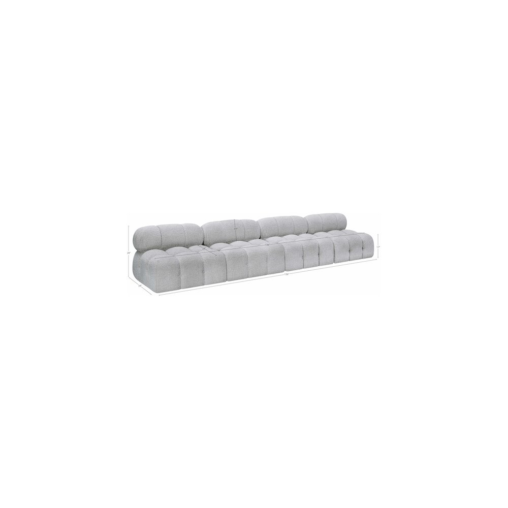 Ames Grey Boucle Fabric Modular Sofa. Picture 8