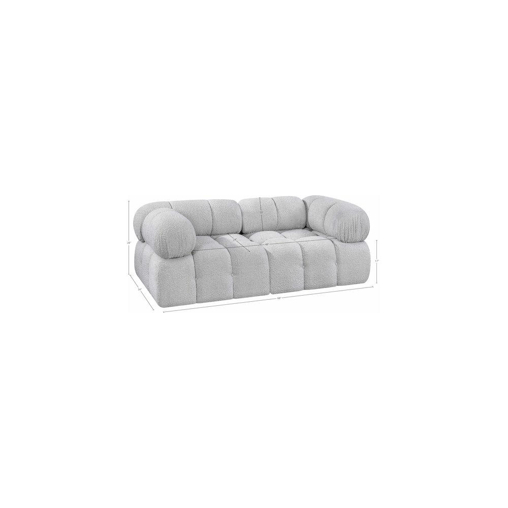 Ames Grey Boucle Fabric Modular Sofa. Picture 9