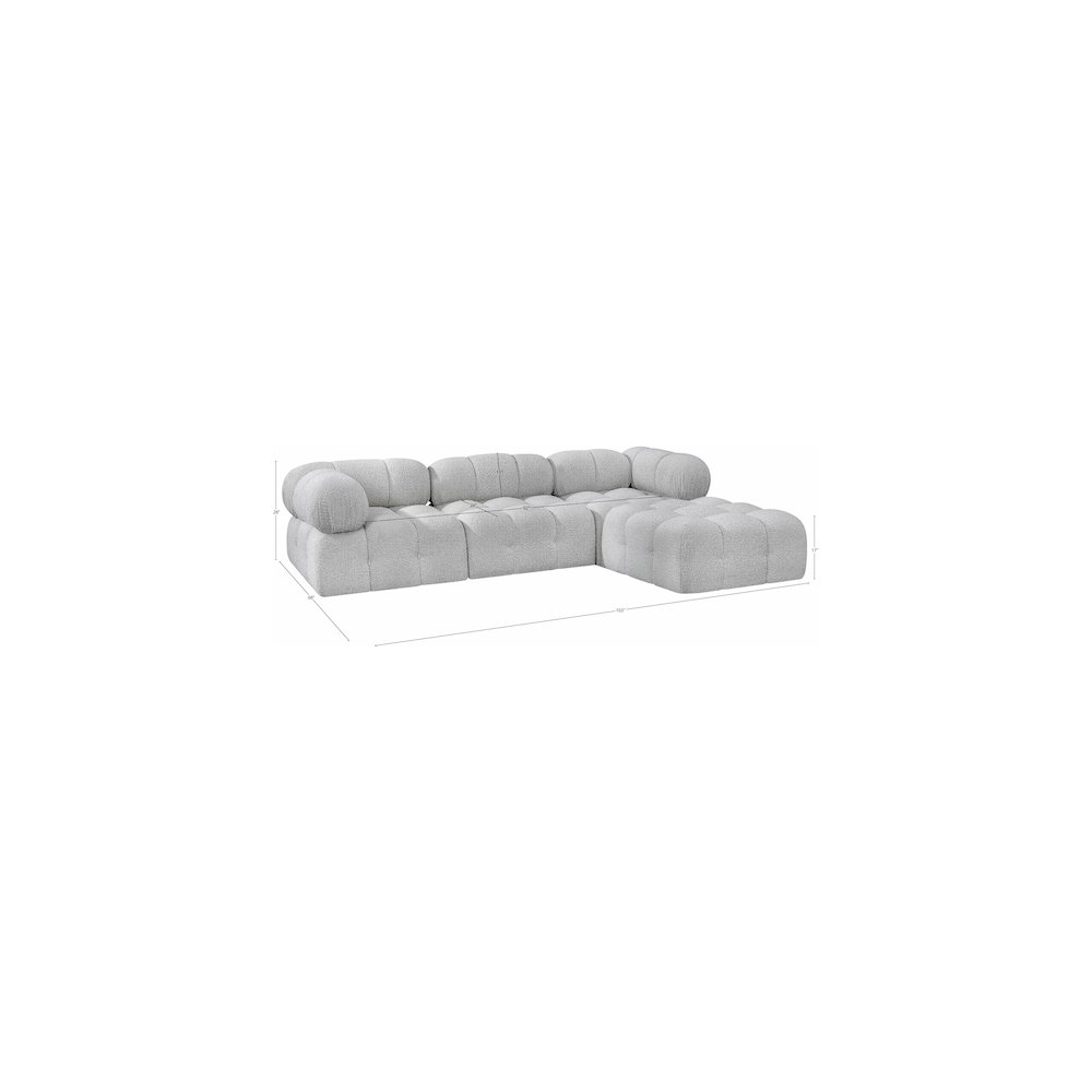 Ames Grey Boucle Fabric Modular Sectional. Picture 14