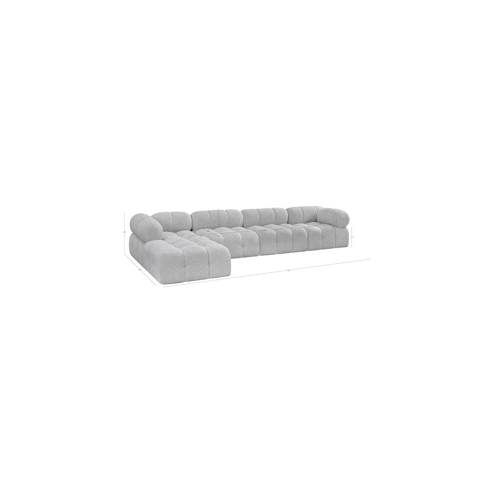 Ames Grey Boucle Fabric Modular Sectional. Picture 12