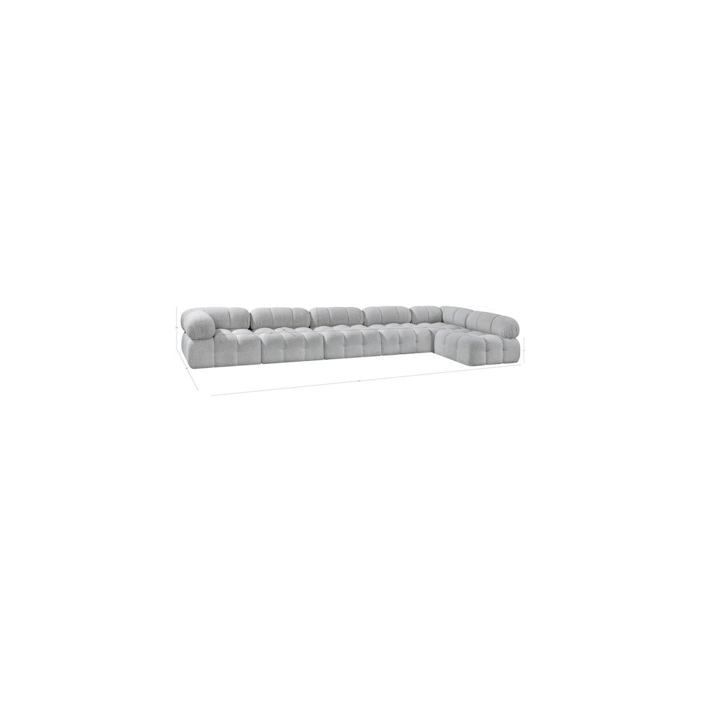 Ames Grey Boucle Fabric Modular Sectional. Picture 12