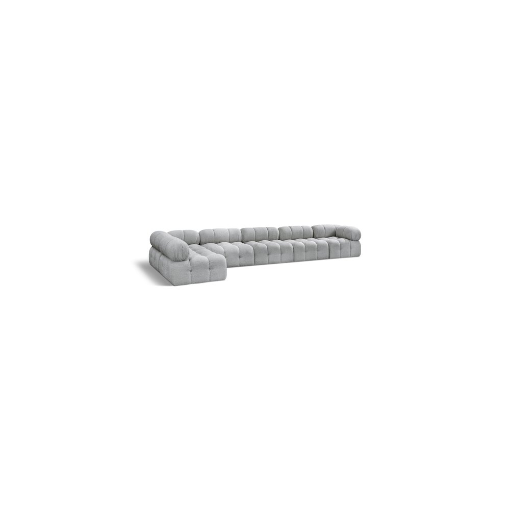 Ames Grey Boucle Fabric Modular Sectional. Picture 1