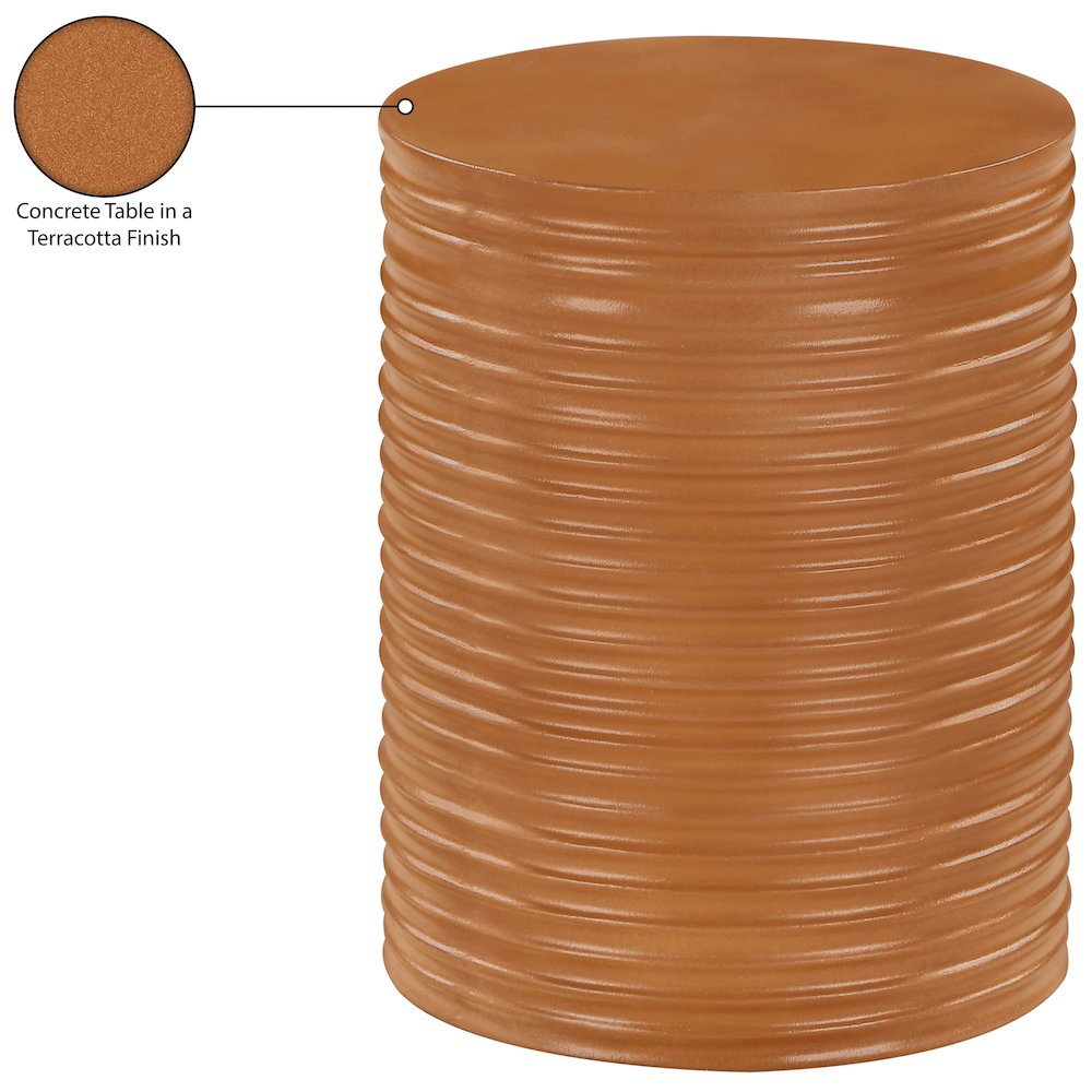 Nobi Terracotta Concrete Indoor/Outdoor End Table. Picture 5
