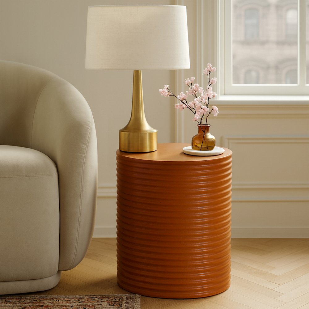 Nobi Terracotta Concrete Indoor/Outdoor End Table. Picture 6