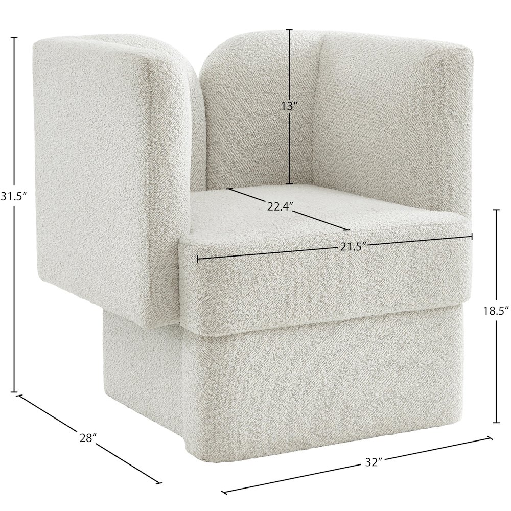 Marcel Cream Boucle Fabric Chair. Picture 7