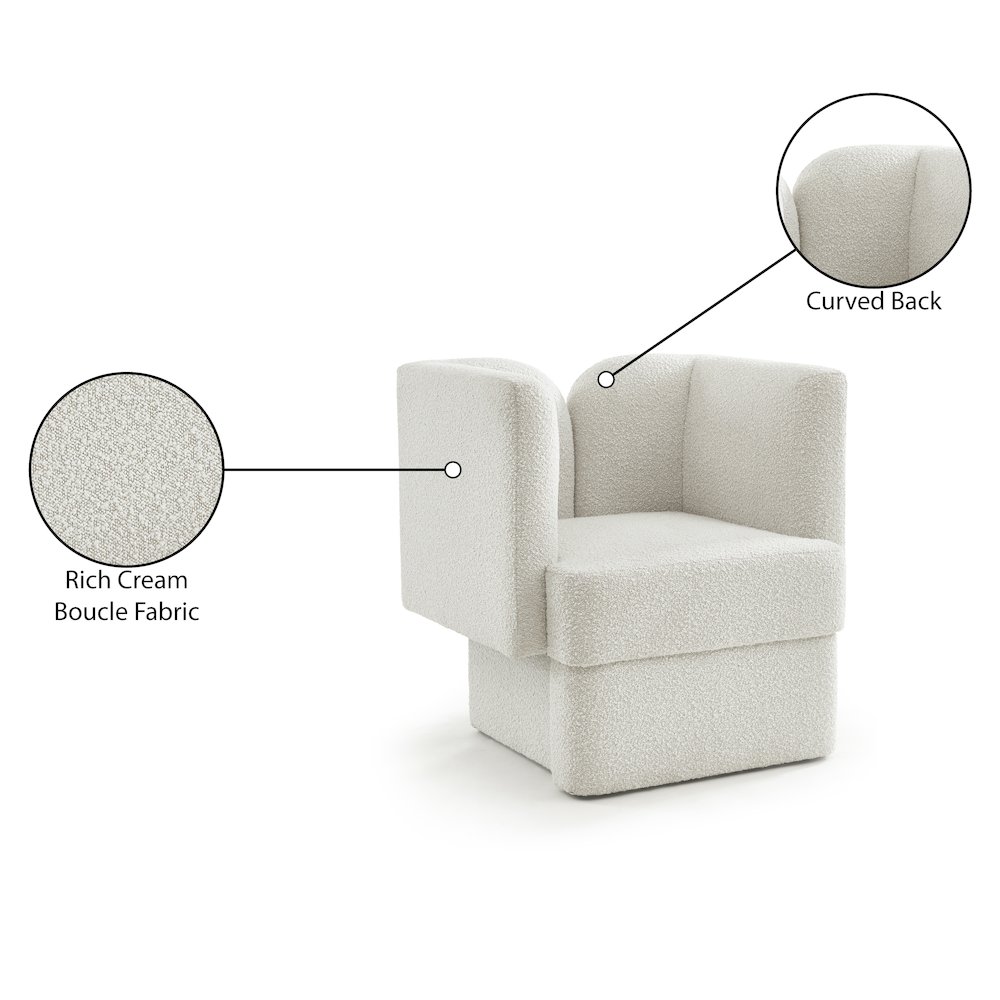 Marcel Cream Boucle Fabric Chair. Picture 8