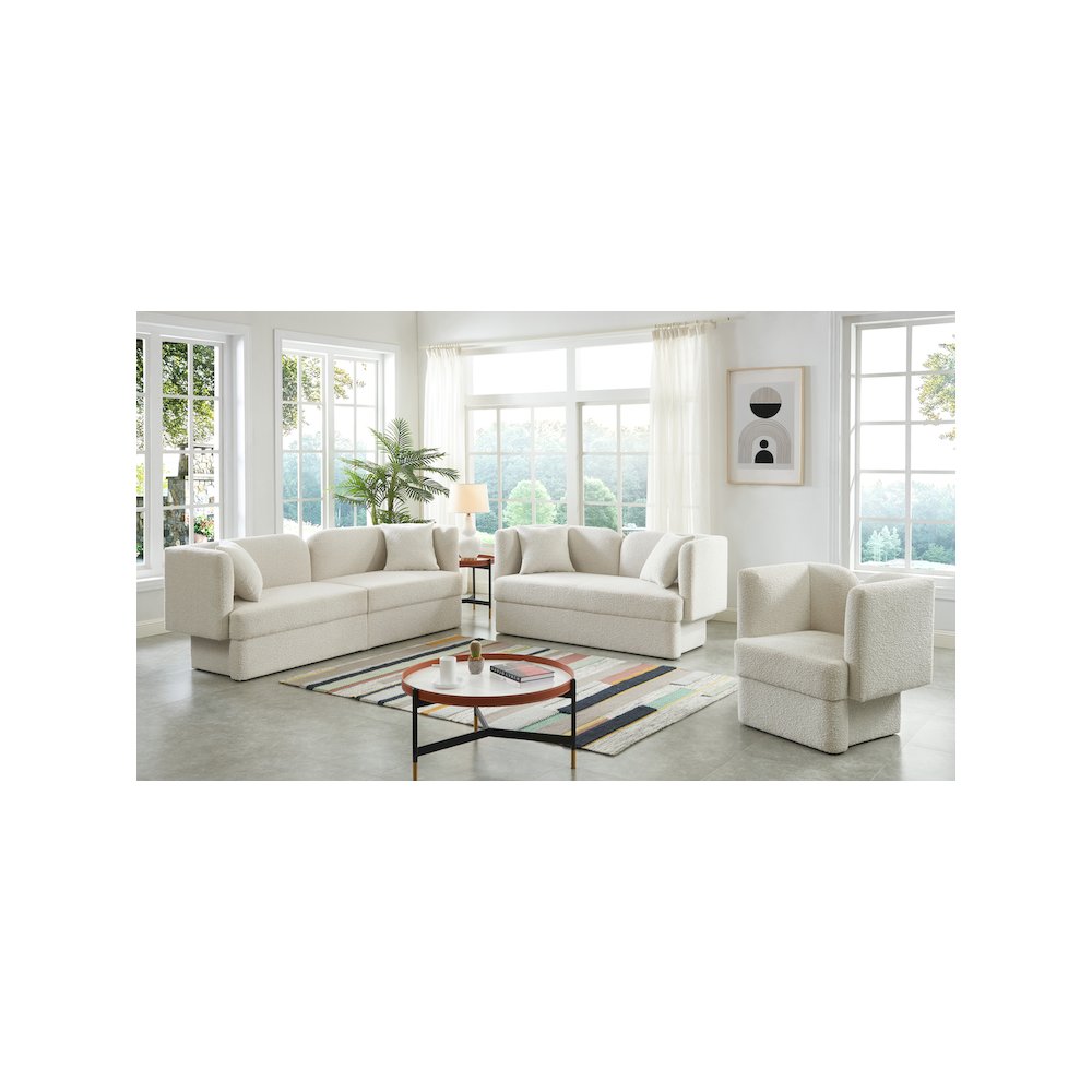 Marcel Cream Boucle Fabric Chair. Picture 6