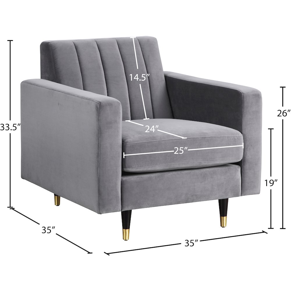 Lola Grey Velvet Chair. Picture 4