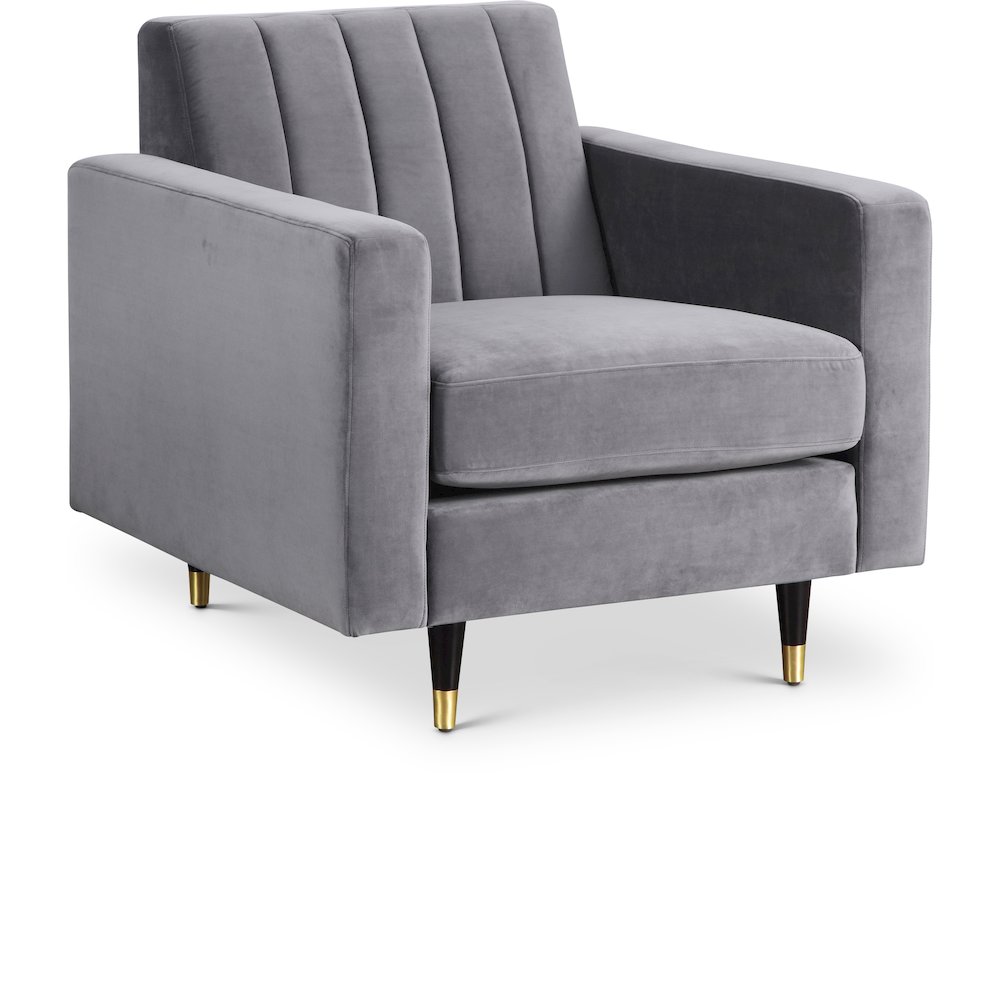 Lola Grey Velvet Chair. Picture 1