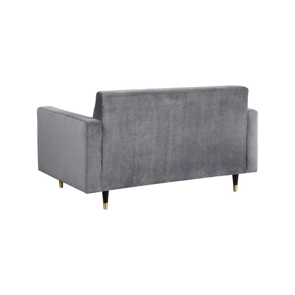 Lola Grey Velvet Loveseat. Picture 2