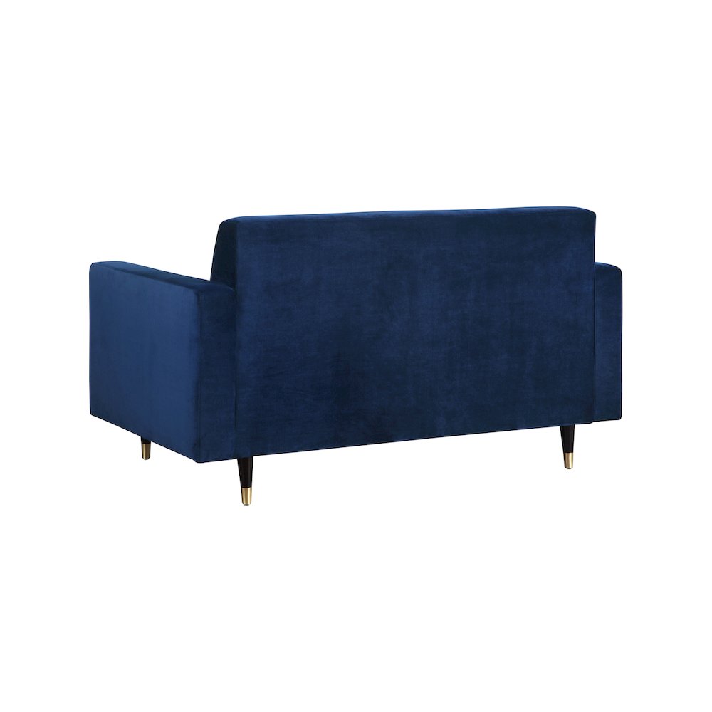 Lola Navy Velvet Loveseat. Picture 2