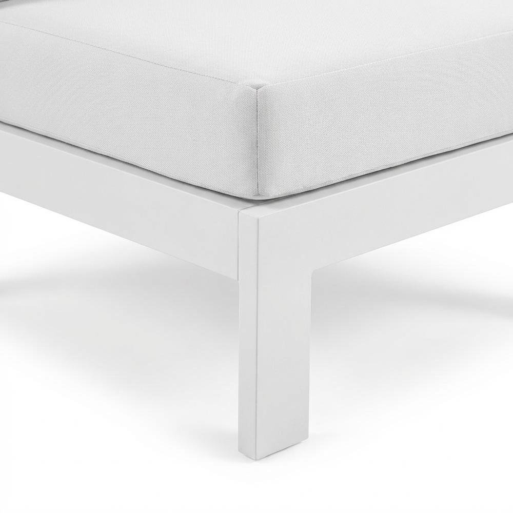 White Fabric Outdoor Patio Modular Sectional With Contemporary Style. Picture 6