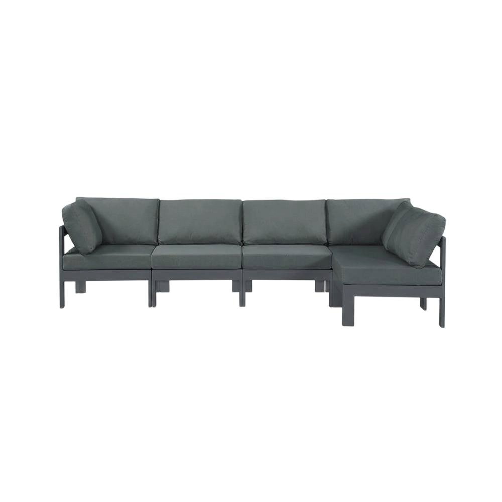 Gray Fabric Outdoor Patio Modular Sectional With Contemporary Style. Picture 1