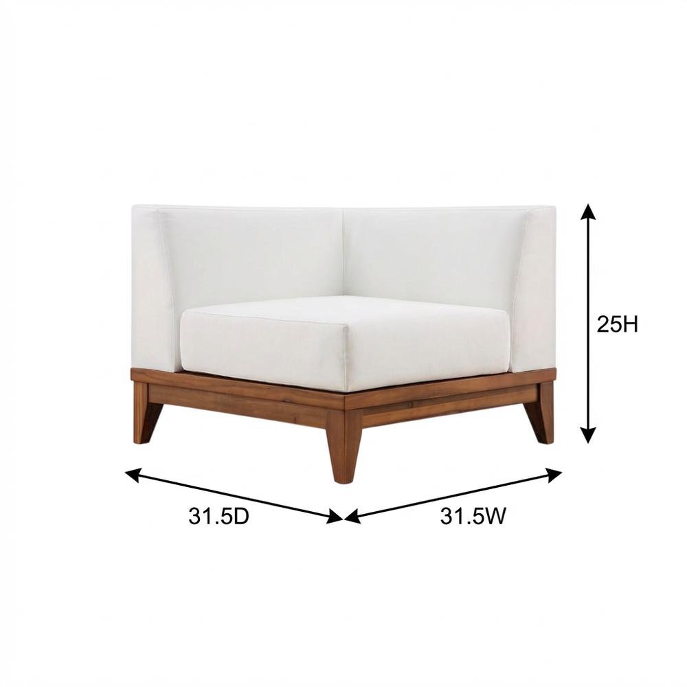 Contemporary White Fabric Outdoor Corner Chair With Finish. Picture 7